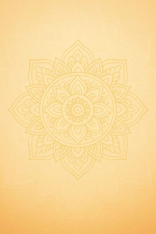 Meditating figure silhouette against a mandala